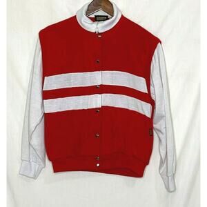 1980s Sweatshirt Jacket Shacket Snap Front 1/4 Zip Up Slip Pockets Nuggets Brand